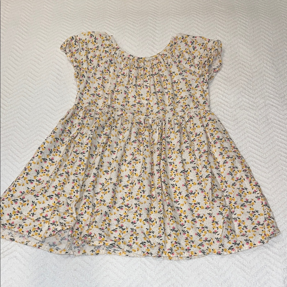 Cat & Jack Yellow and Pink Floral Ruffle Dress